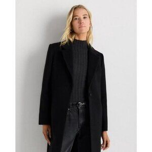 Quince Wool Cashmere Classic Single-Breasted Coat Size L NWT